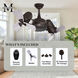 Atlas Dagny 16 inch Textured Bronze with Barn Wood Tone Blades Rotational Ceiling Fan