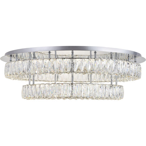 Monroe LED 34 inch Chrome Flush Mount Ceiling Light