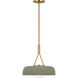 Richard June Liora 1 Light 15 inch Estate Brass Pendant Ceiling Light in Standard, Sage Stoneware