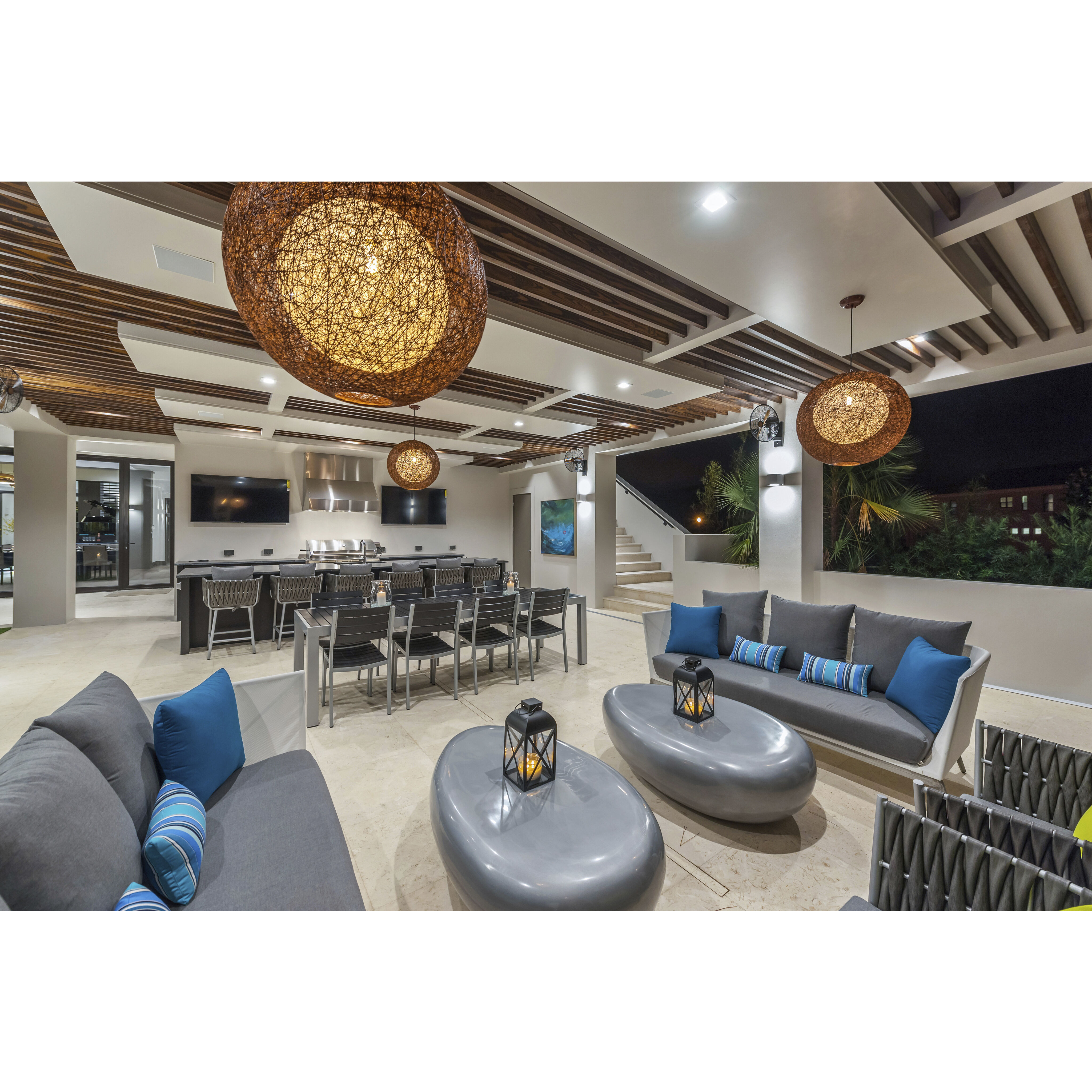 Bali 1 Light 19 inch Natural Outdoor Pendant