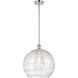 Ballston Deco Swirl 1 Light 14 inch Polished Chrome Pendant Ceiling Light