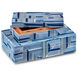 Cade 11 inch Blue/White Boxes, Set of 2