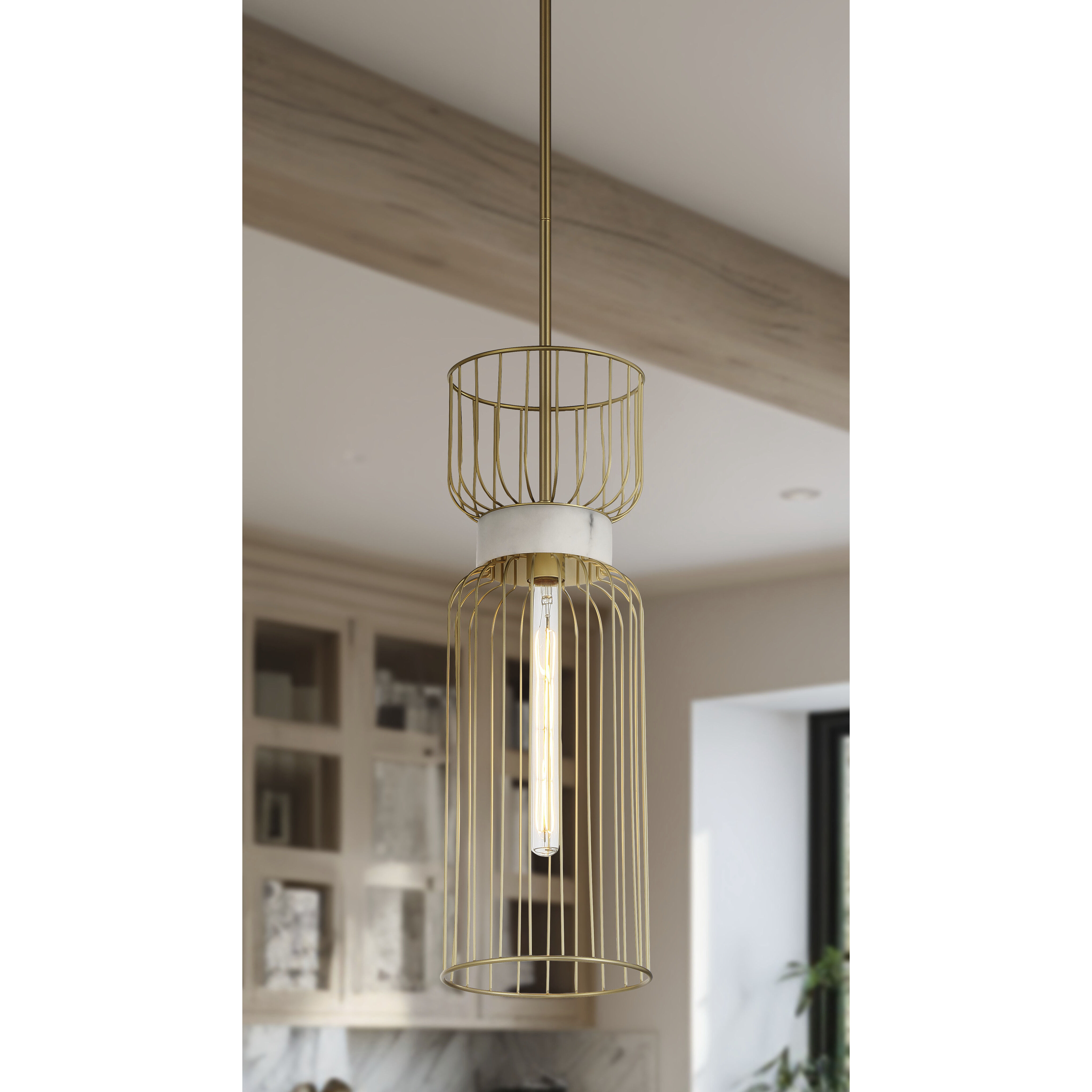 Park Slope 1 Light 8 inch Nouveau Gold Mini Pendant Ceiling Light