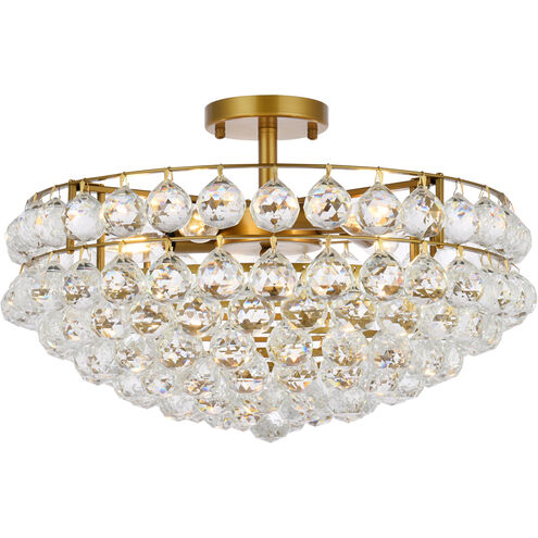 Savannah 5 Light 20 inch Brass Flush Mount Ceiling Light