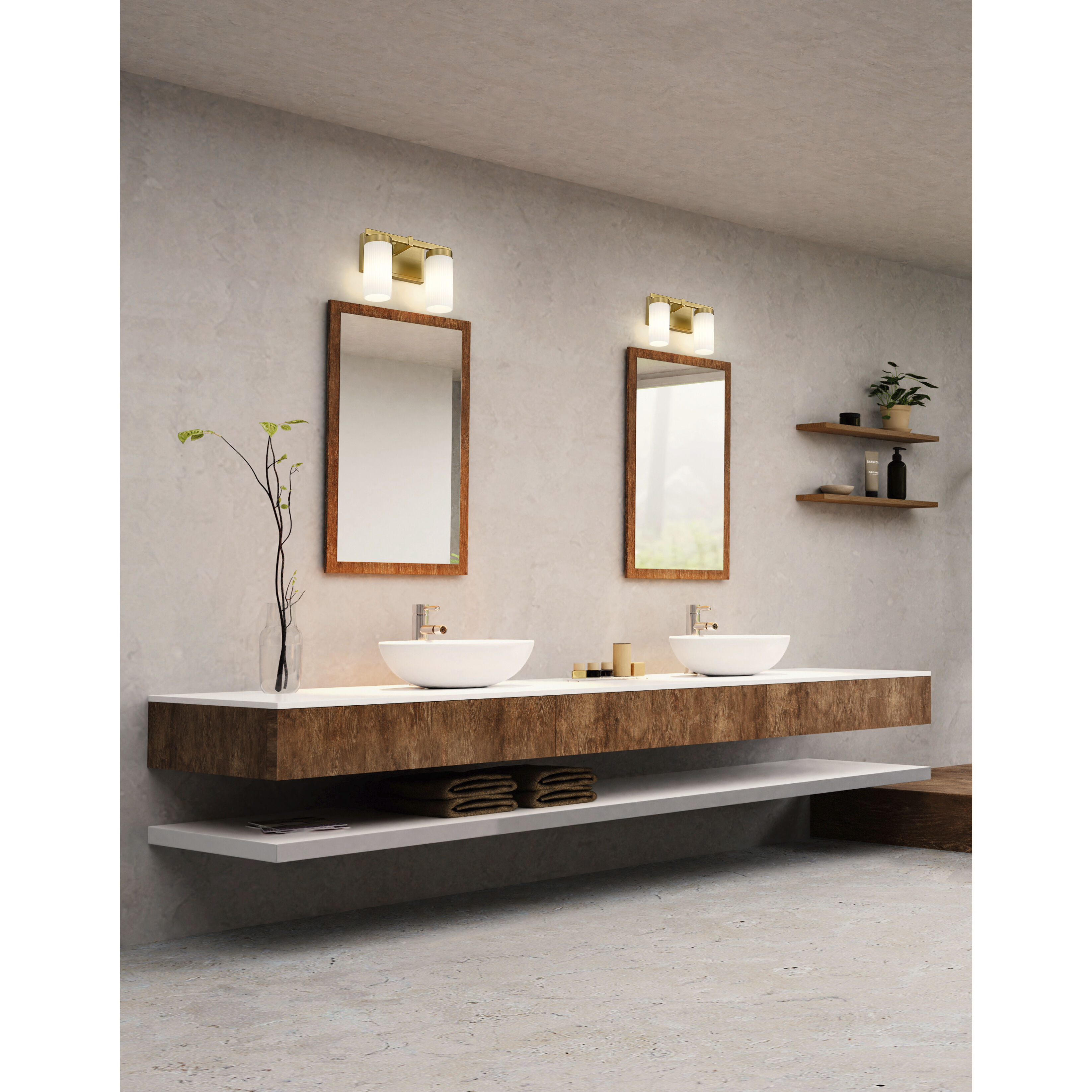 Danica 2 Light 11.75 inch Modern Gold Bath Vanity Light Wall Light