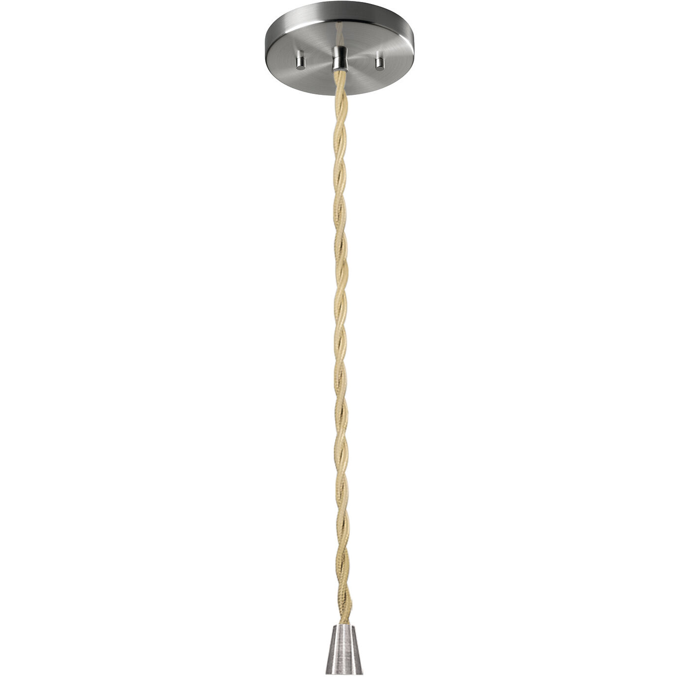 Radiance Collection - Fluted Pendant Ceiling Light in Brushed Nickel, Replaceable Bulb, Beige Twist Cord, Gloss Gray, 9W x 13H, Form+Finish+Function