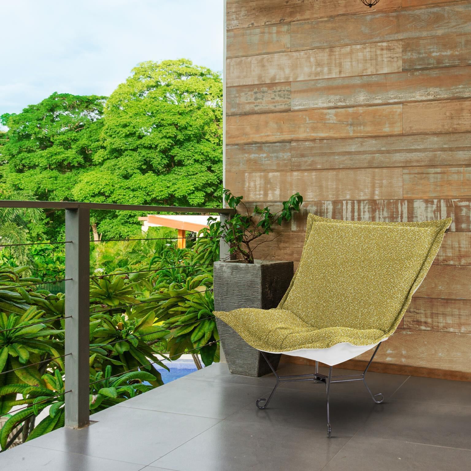 Alicante Moss Patio Scroll Puff Chair