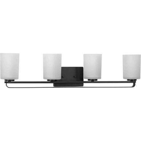 League 4 Light 33 inch Matte Black Bath Vanity Wall Light