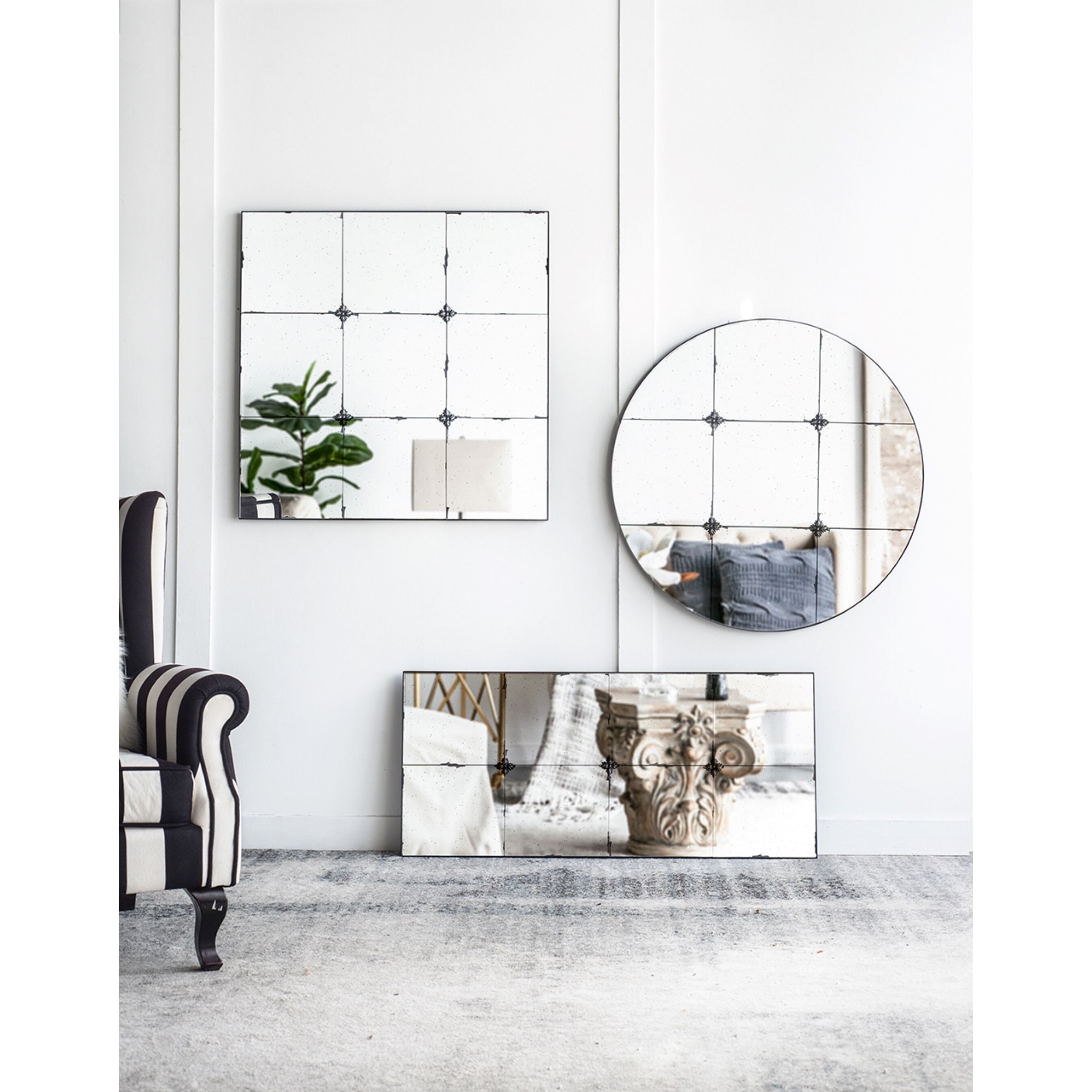 Anita 35.8 X 35.8 inch Black Wall Mirror