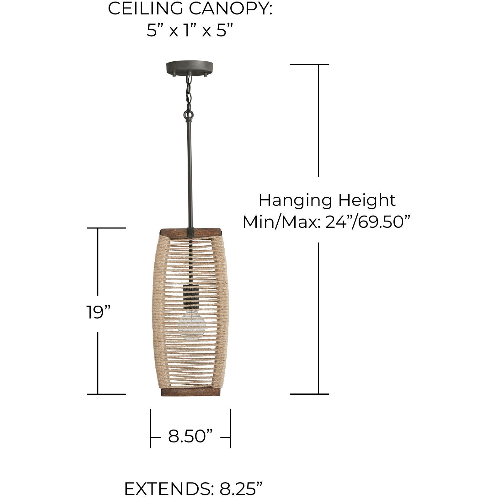 Jacob 1 Light 9 inch Grey Wash and Iron Silk Pendant Ceiling Light