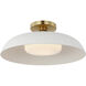 Amber Lewis Cyrus LED 15.5 inch Hand-Rubbed Antique Brass and White Flush Mount Ceiling Light