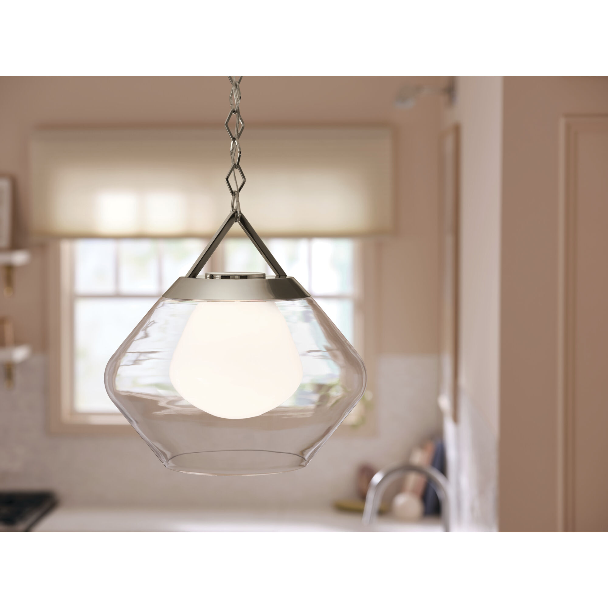 Nella 1 Light Polished Nickel Pendant Ceiling Light