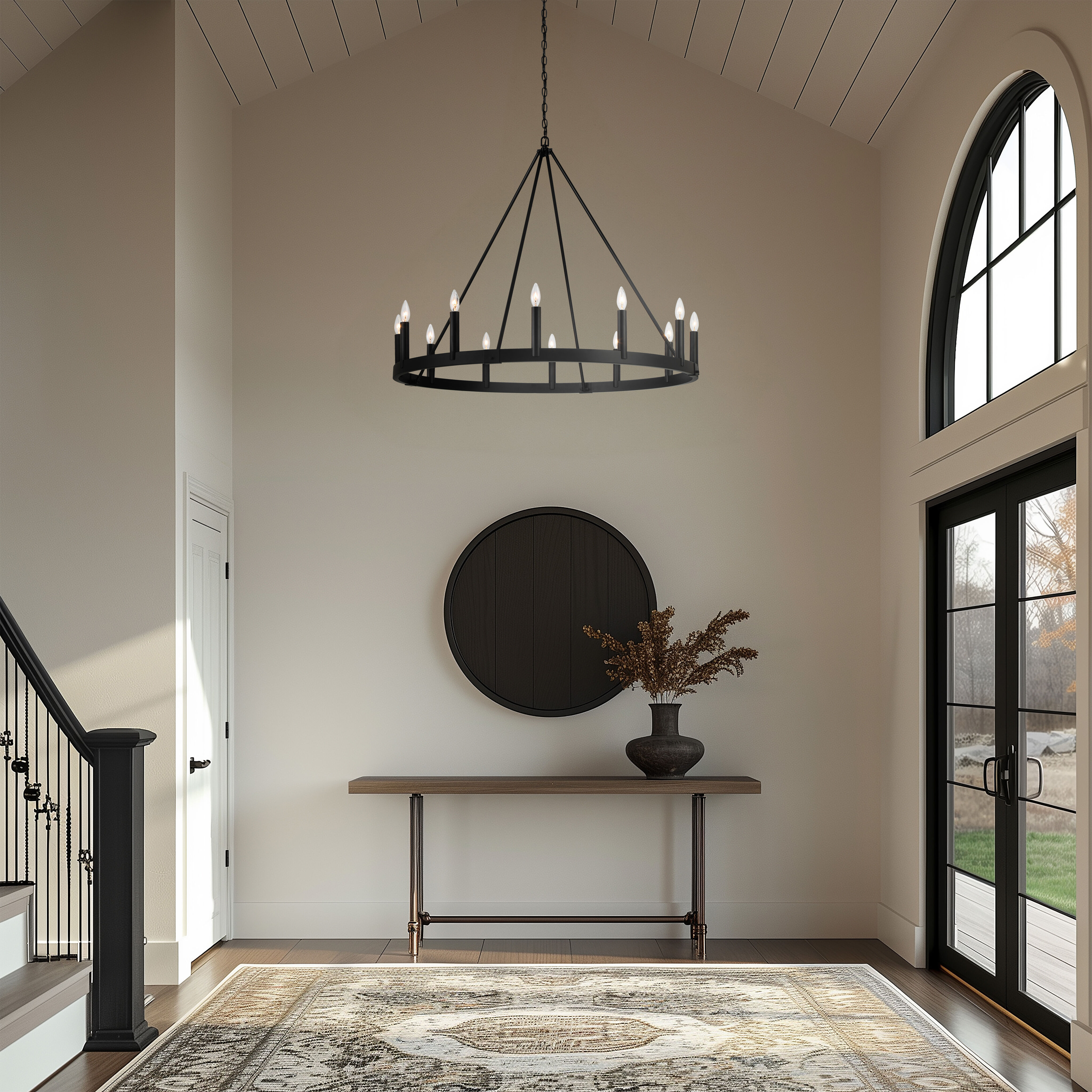 Dutton 12 Light 42.5 inch Coal Black Chandelier Ceiling Light