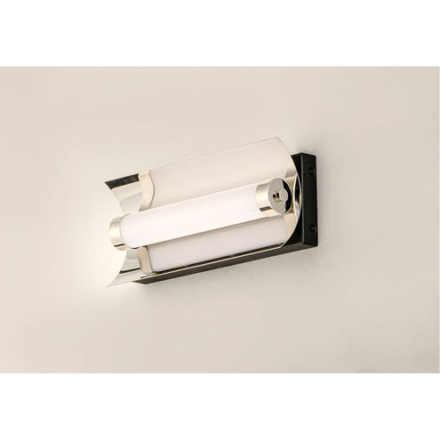 Reflect LED 12 inch Black and Polished Nickel Bath Vanity Light Wall Light