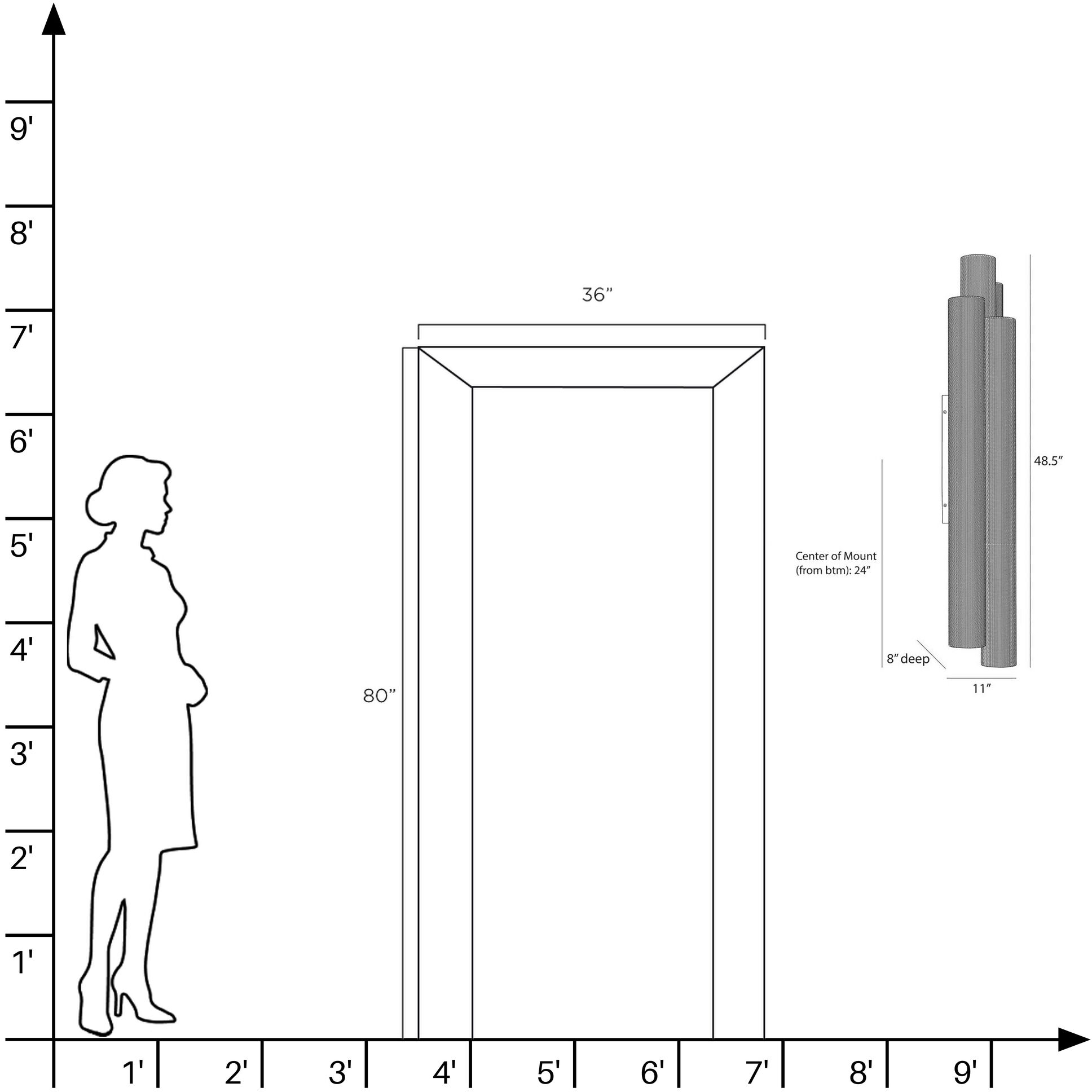 Punch 2 Light 48.5 inch Marine Grade Matte Black Outdoor Sconce