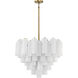 Addis 12 Light 26.75 inch Aged Brass Chandelier Ceiling Light in Tronchi Glass White