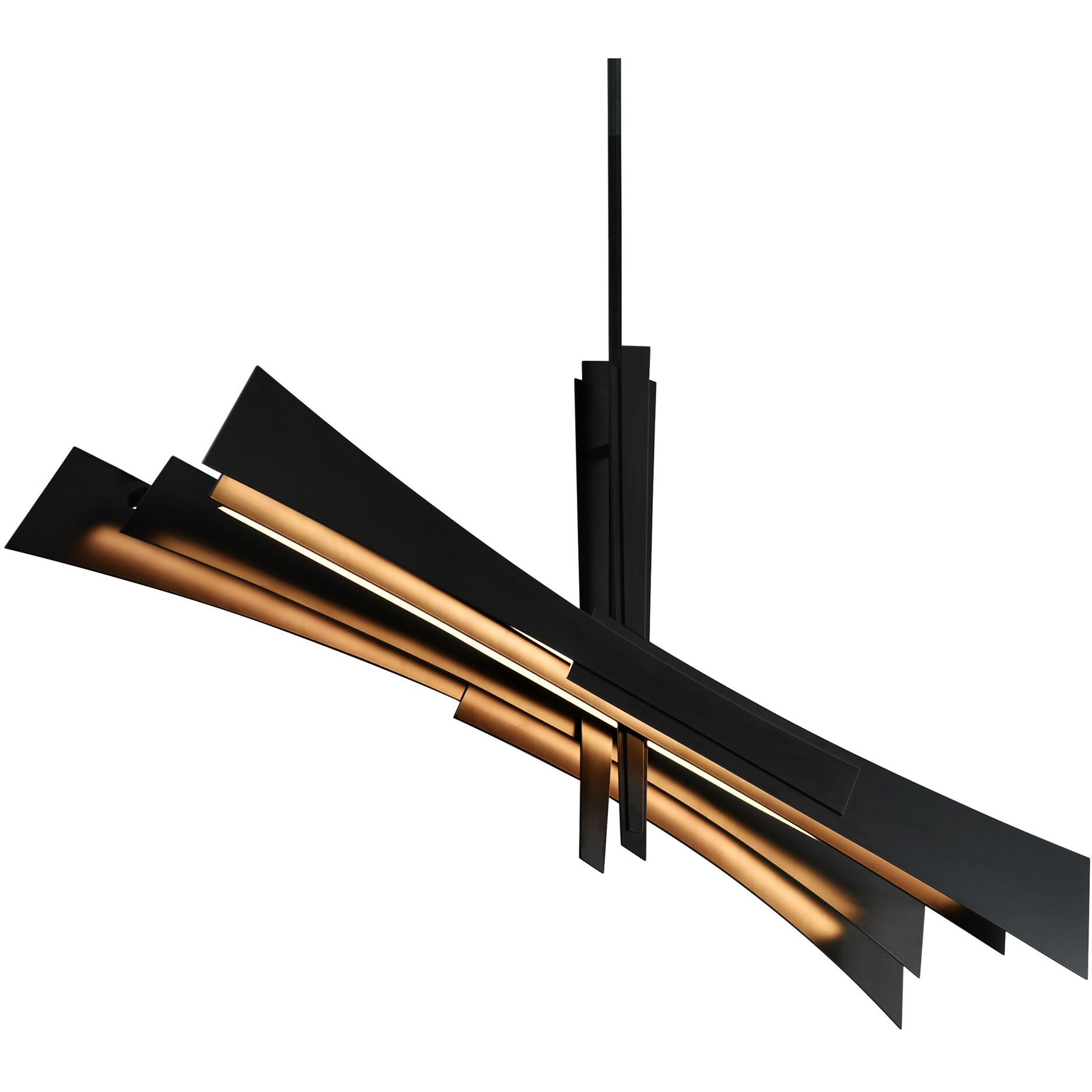 Solara LED 50 inch Black Chandelier Ceiling Light