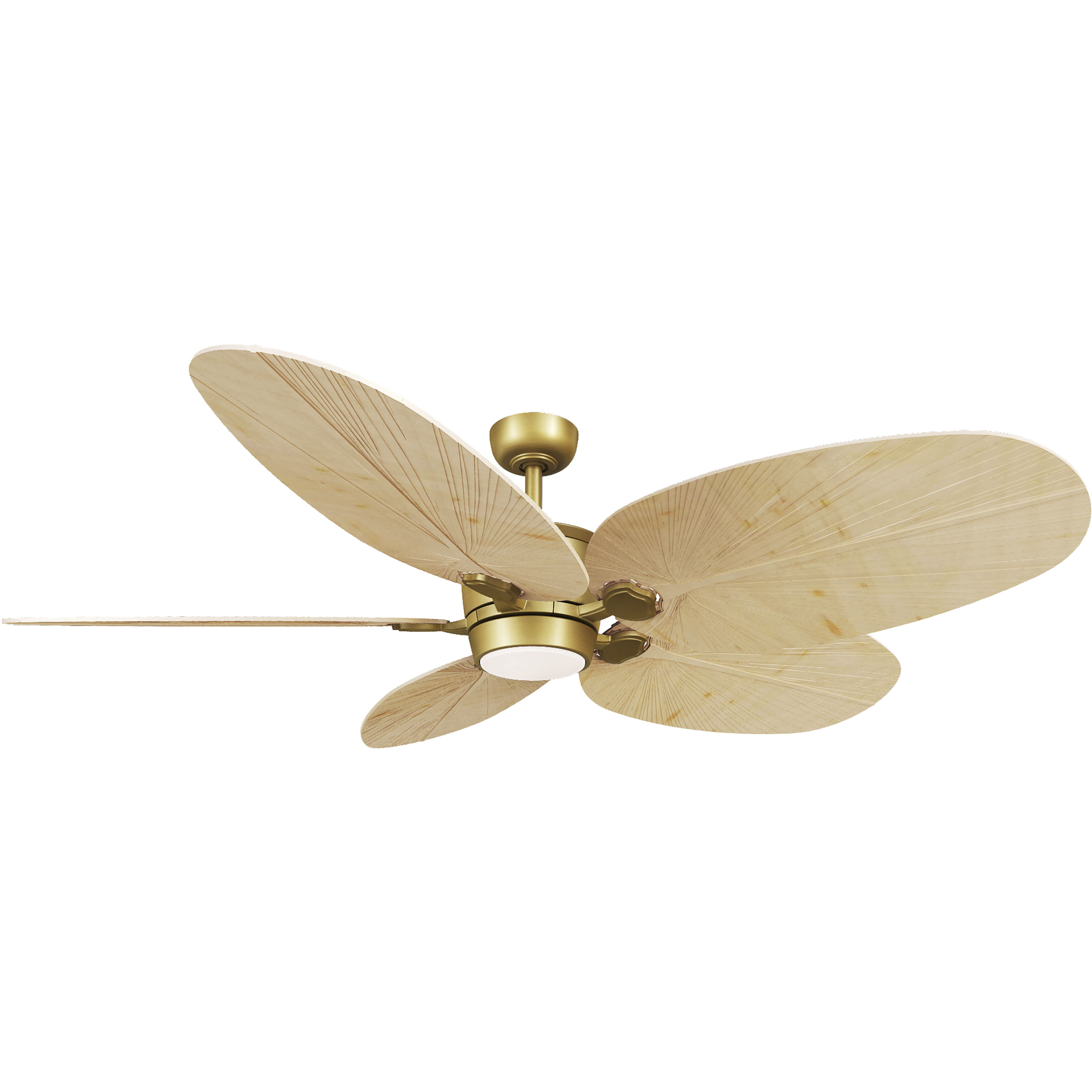 Portesa 60 inch Heritage Brass with Natural Palm Blades Smart Ceiling Fan