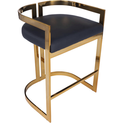 Clarence Gold & Black Faux Leather Bar Stool