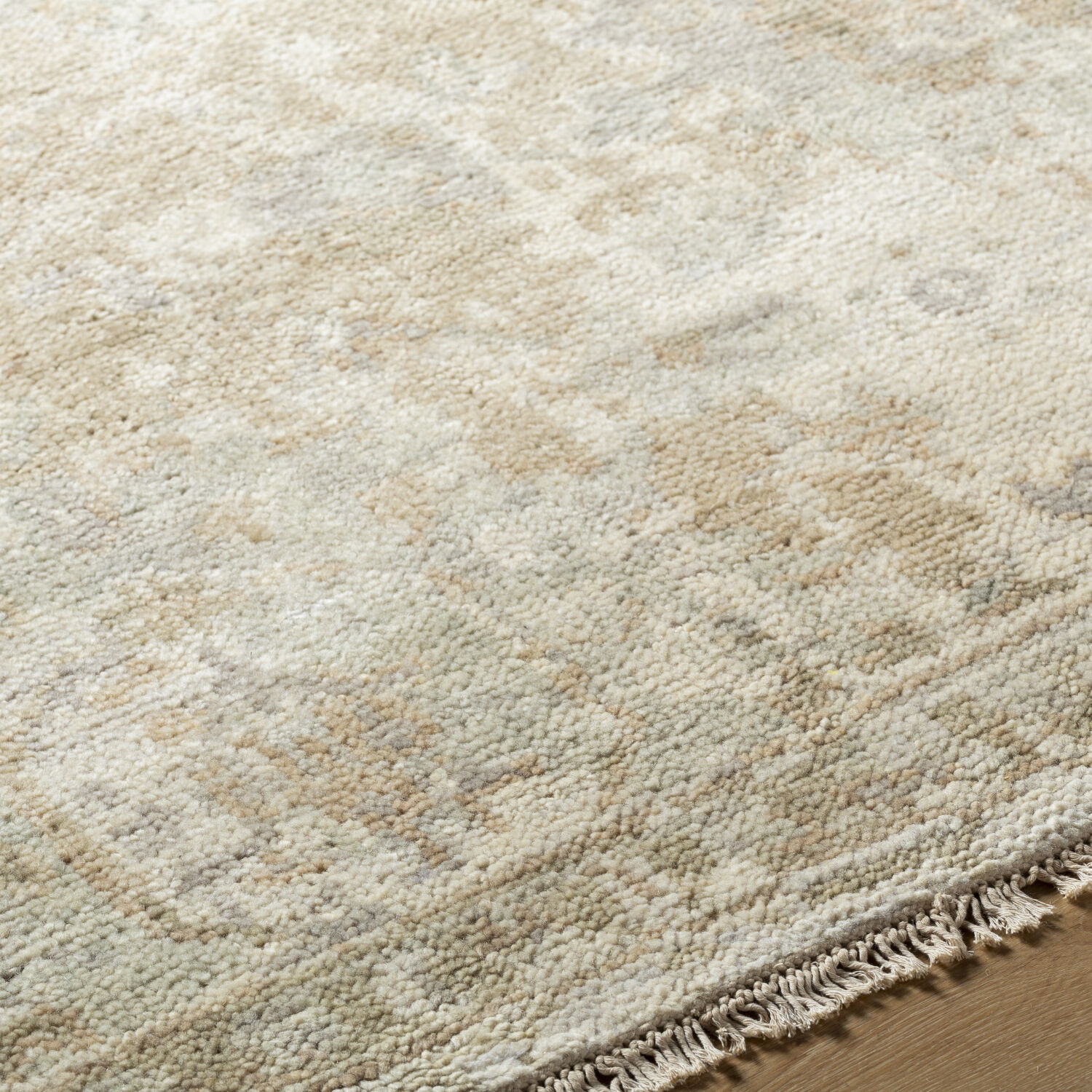 Monterey 108 X 72 inch Ash / Khaki / Champagne Handmade Rug in 6 x 9