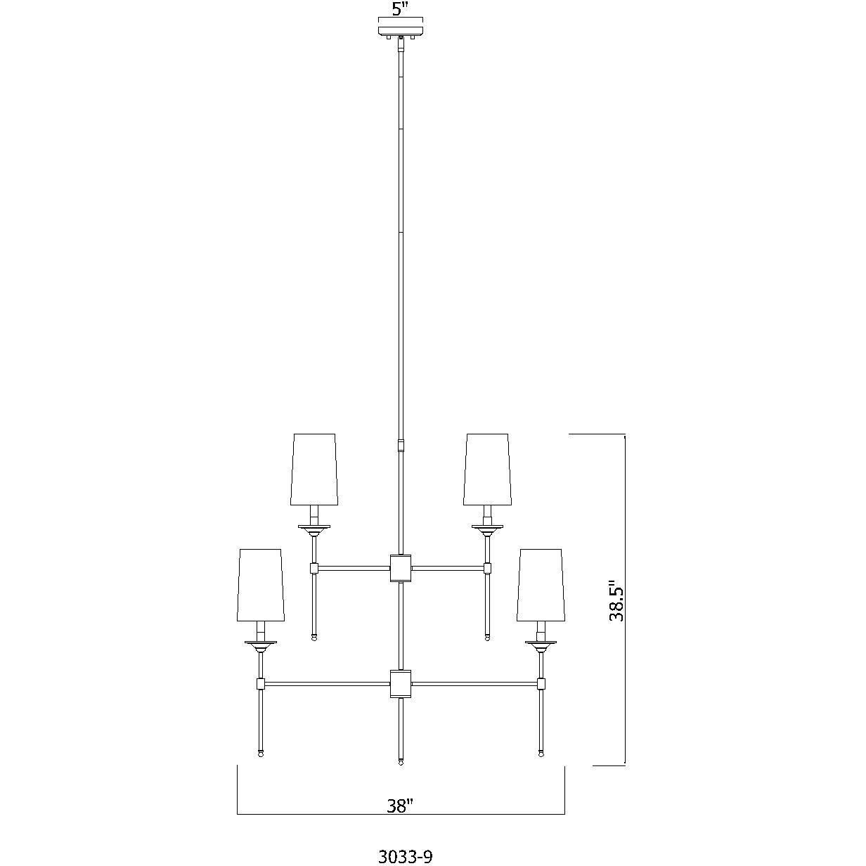 Emily 9 Light 38 inch Rubbed Brass Chandelier Ceiling Light