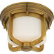 Thomas O'Brien Milton 1 Light 9.5 inch Hand-Rubbed Antique Brass Flush Mount Ceiling Light