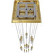 Original Glacier Avenue LED 20 inch Brushed Brass Multi Port Pendant Ceiling Light in Bubbled