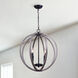 Armelle 4 Light 19.75 inch Black/Grey/Faux Wood Pendant Ceiling Light