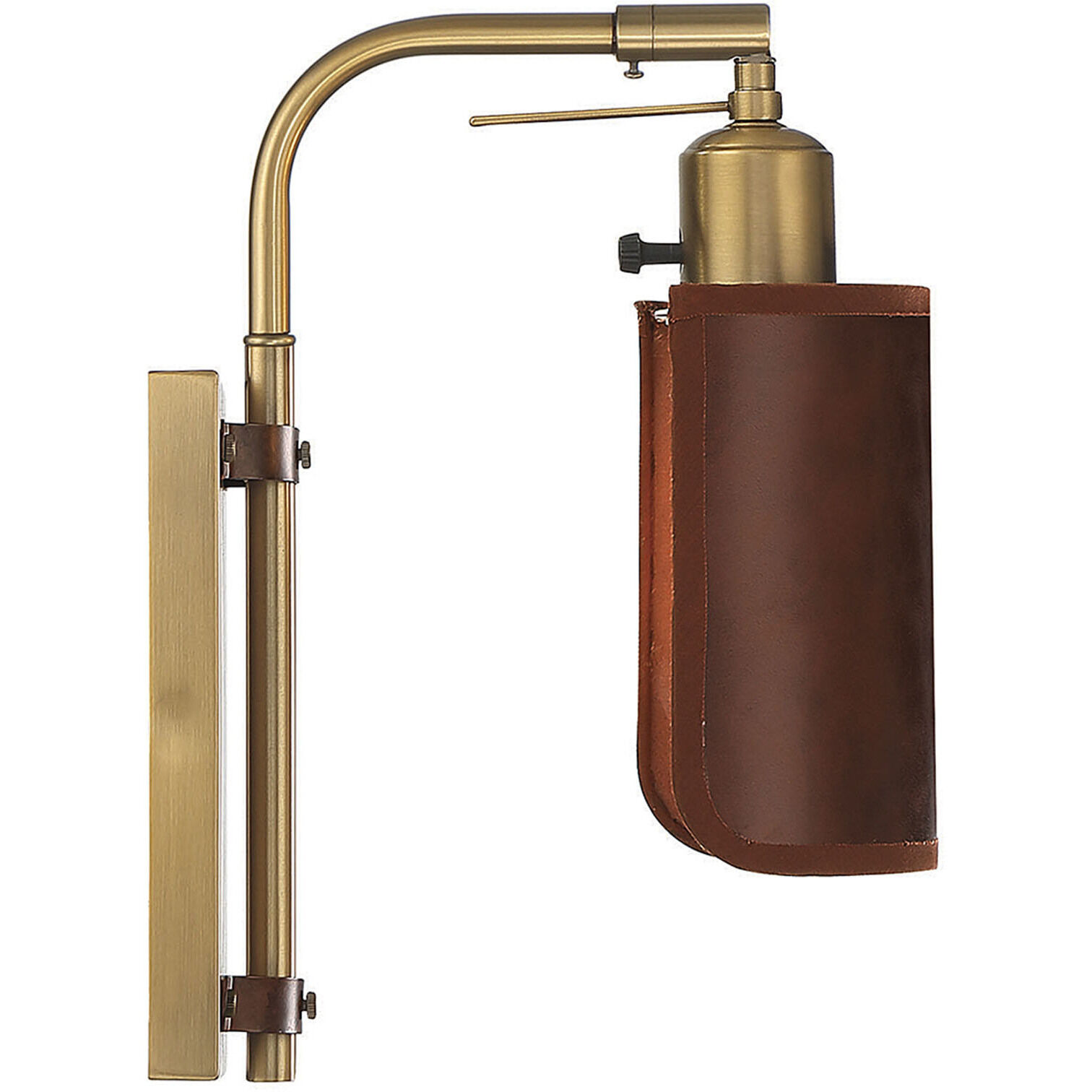 Mid-Century 7 inch 40.00 watt Natural Brass Adjustable Wall Sconce Wall Light