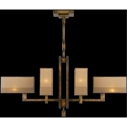 Perspectives 6 Light 42 inch Bronze Chandelier Ceiling Light in Gold Organza