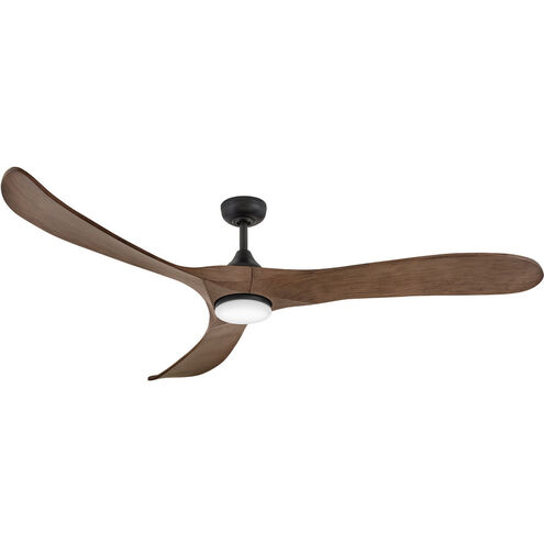 Swell Illuminated 72 inch Matte Black with Walnut Blades Fan