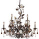 Cristallo Fiore 9 Light 33 inch Bronze Chandelier Ceiling Light