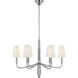 Thomas O'Brien Farlane 6 Light 33 inch Polished Nickel Chandelier Ceiling Light in Linen, Small