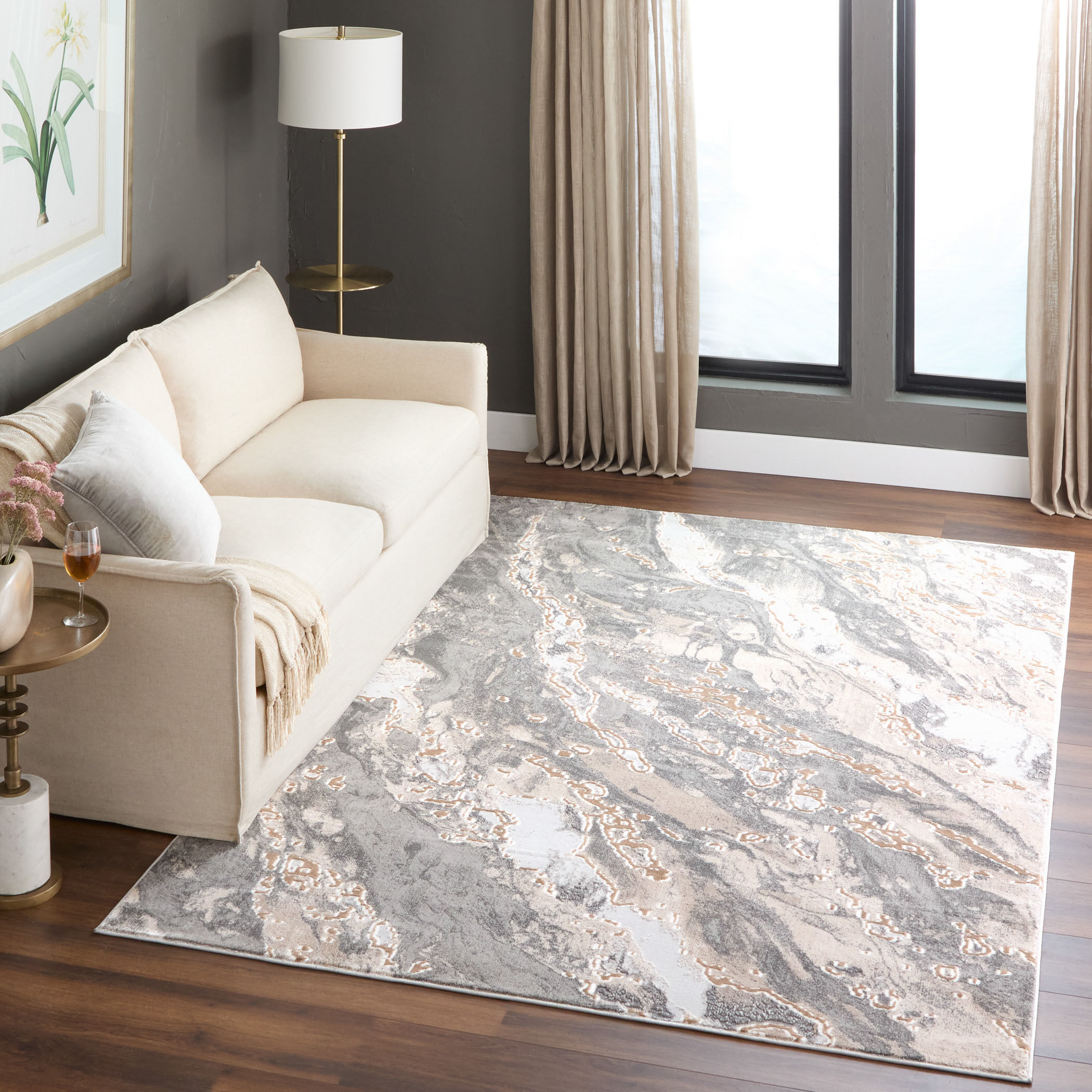 Besni 130 X 94 inch Mineral Tones Rug in 8 x 11