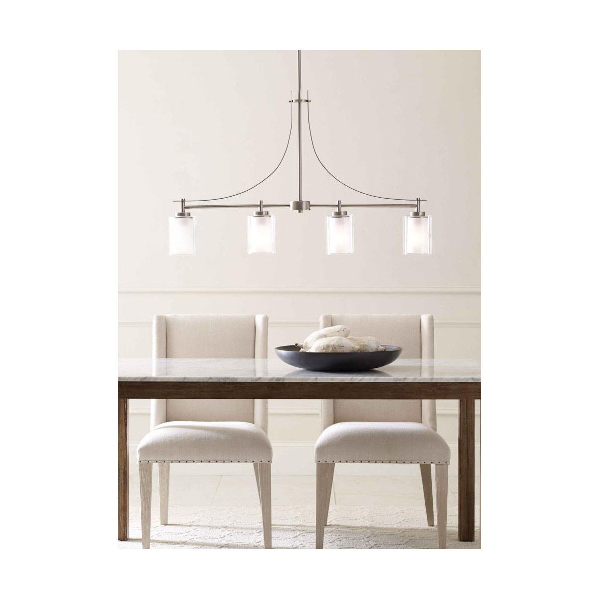 Elmwood Park Linear Chandelier Ceiling Light in Brushed Nickel