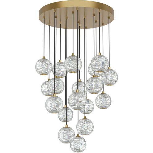 Marni LED 21.13 inch Natural Brass Multi-Pendant Ceiling Light