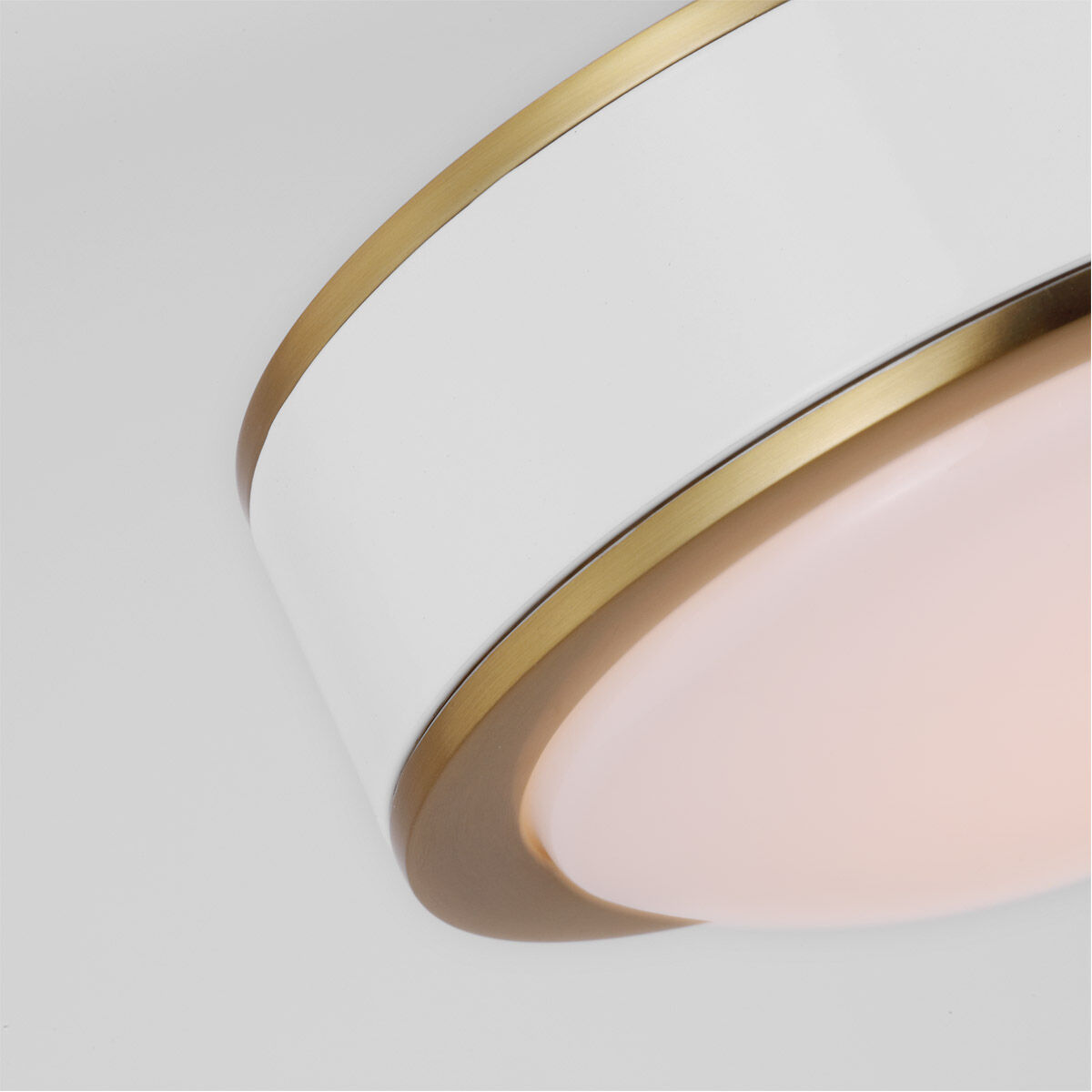 kate spade new york Monroe LED 5 inch Burnished Brass Flush Mount Ceiling Light in Burnished Brass / Gloss White