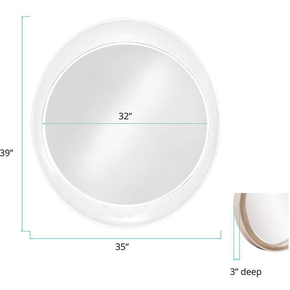 Ellipse 39 X 35 inch Glossy White Wall Mirror