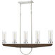 Ercolano 5 Light 43 inch Wood/Brushed Steel Island Light Ceiling Light