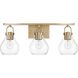 Mansfield 3 Light 24 inch Champagne Gold Vanity Light Wall Light