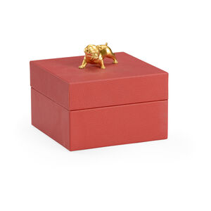 Pam Cain 8 inch Dark Red/Metallic Gold Decorative Box
