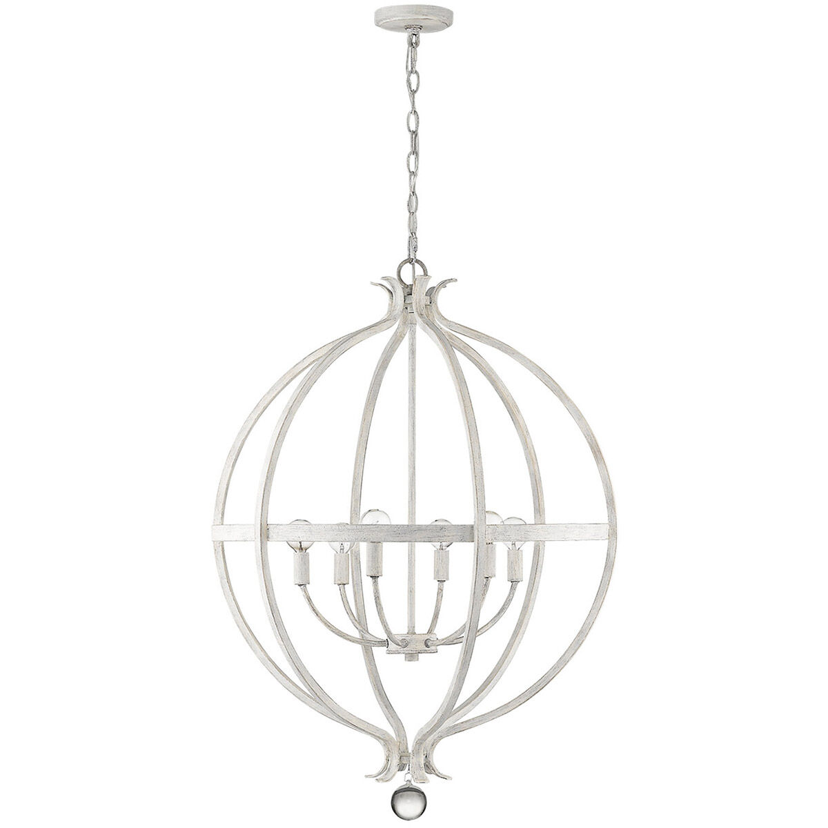 Callie 6 Light 26 inch Country White Pendant Ceiling Light