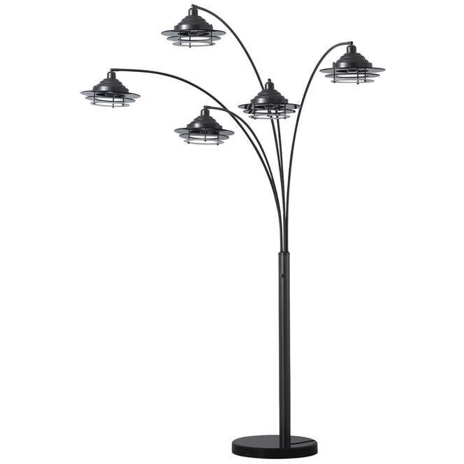 Paramount 83 inch 60.00 watt Gunmetal and Black Arc Floor Lamp Portable Light