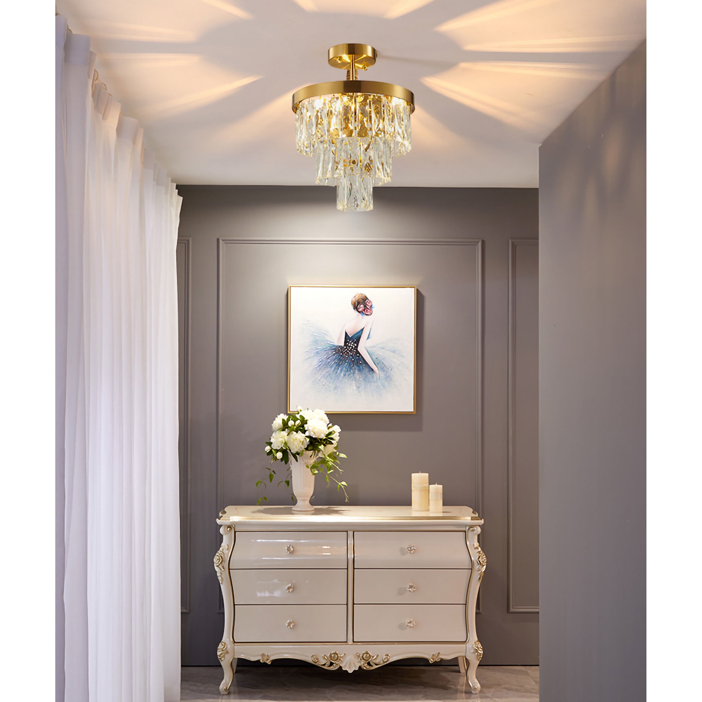 Canada 3 Light 11.8 inch Gold Chandelier Ceiling Light