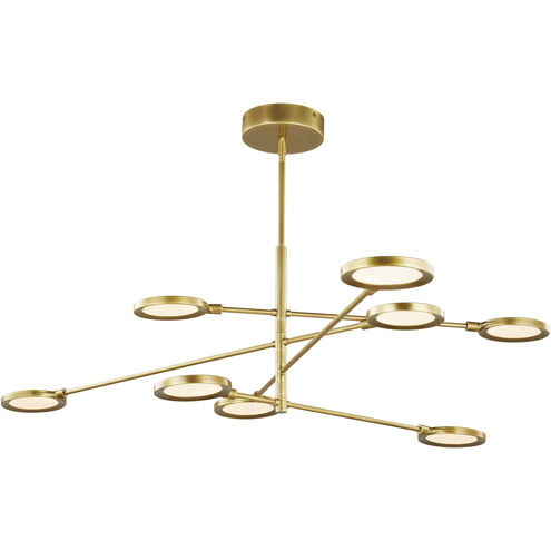 Spectica LED Plated Brass Chandelier Ceiling Light, Integrated LED