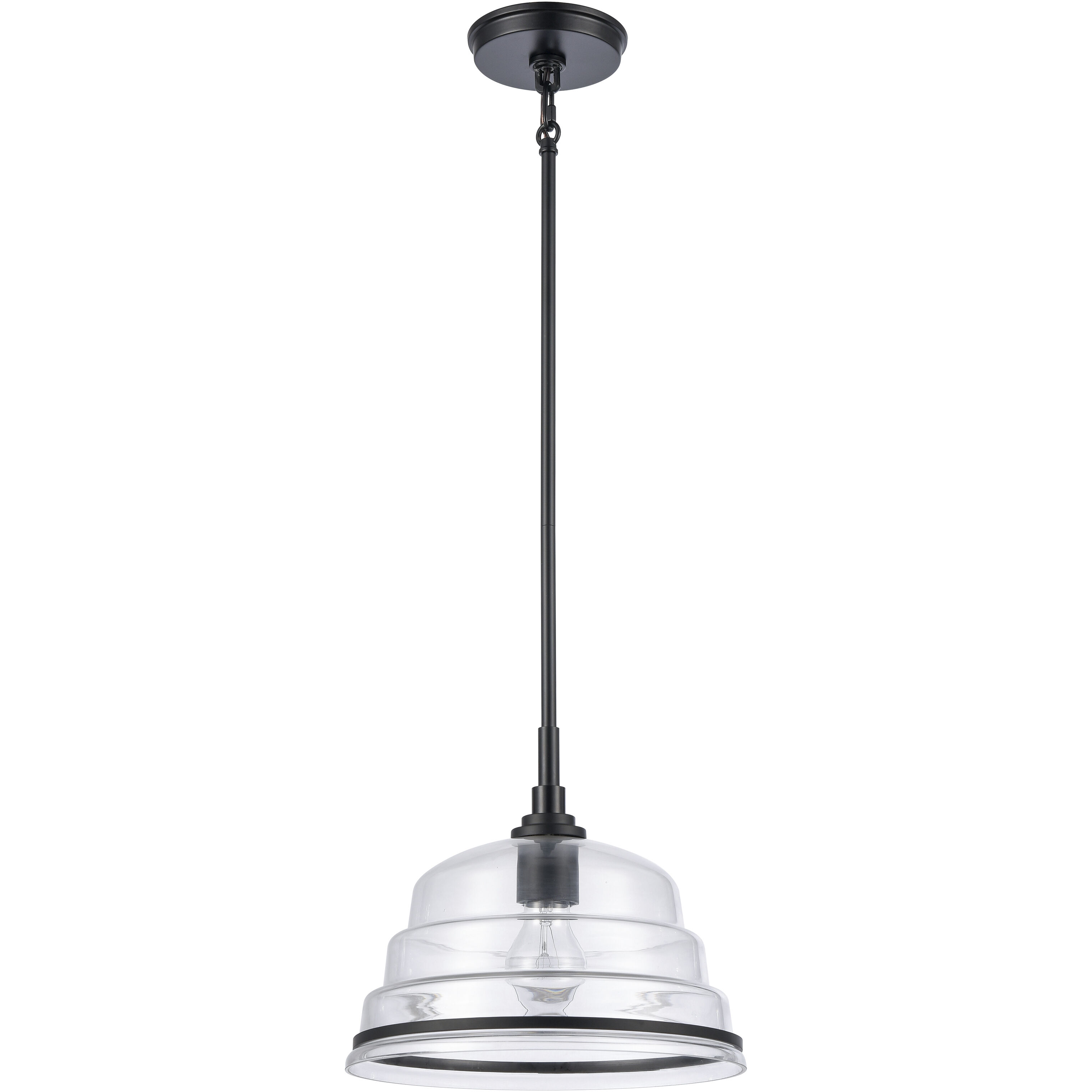 Boyer 1 Light 11 inch Matte Black Pendant Ceiling Light