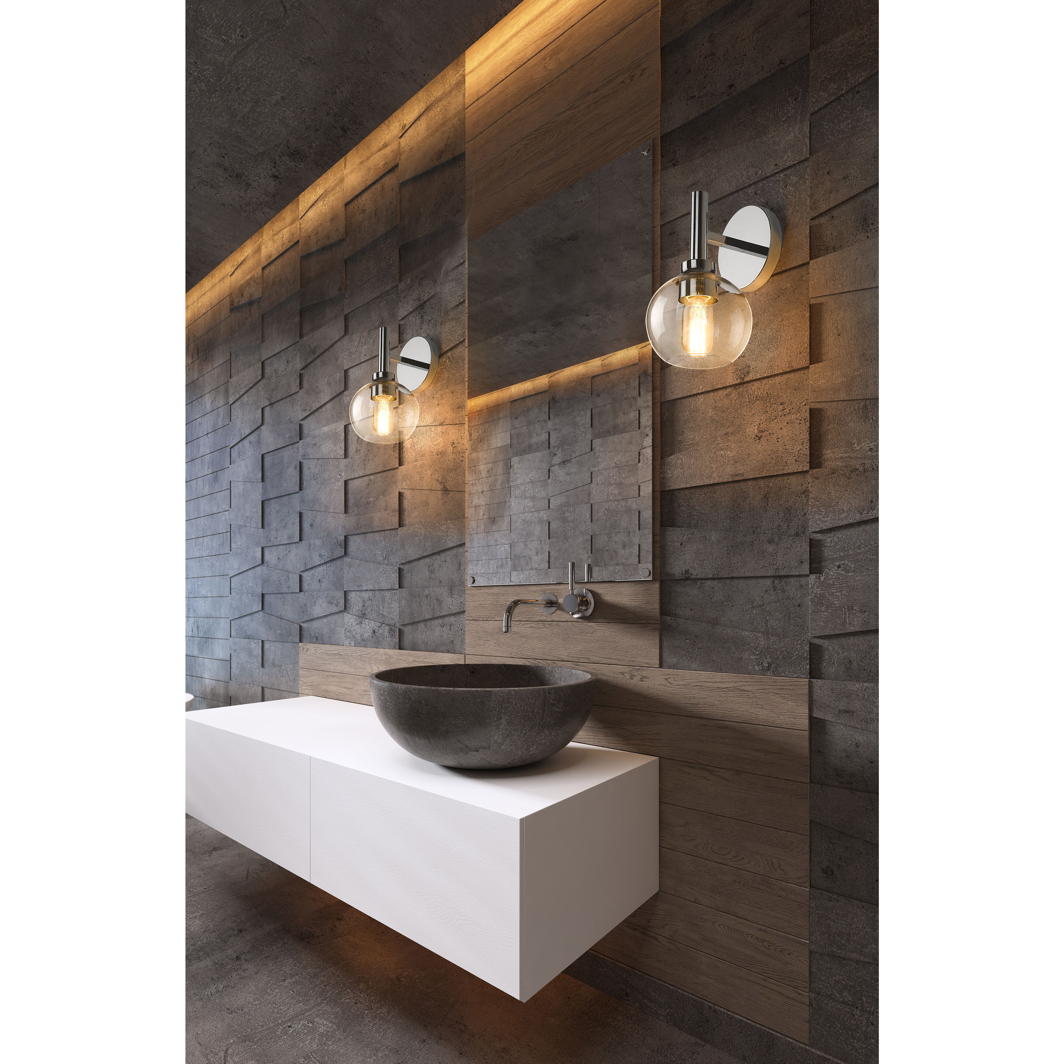 Sutton 1 Light 6 inch Chrome Wall Sconce Wall Light