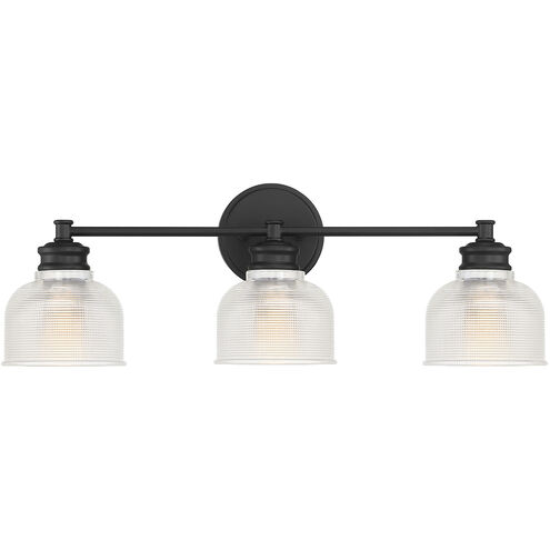 Transitional 3 Light 24.25 inch Matte Black Bathroom Vanity Light Wall Light