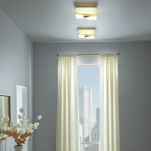 Candeau LED 12.75 inch Satin Brass with Matte White Flush Mount Ceiling Light