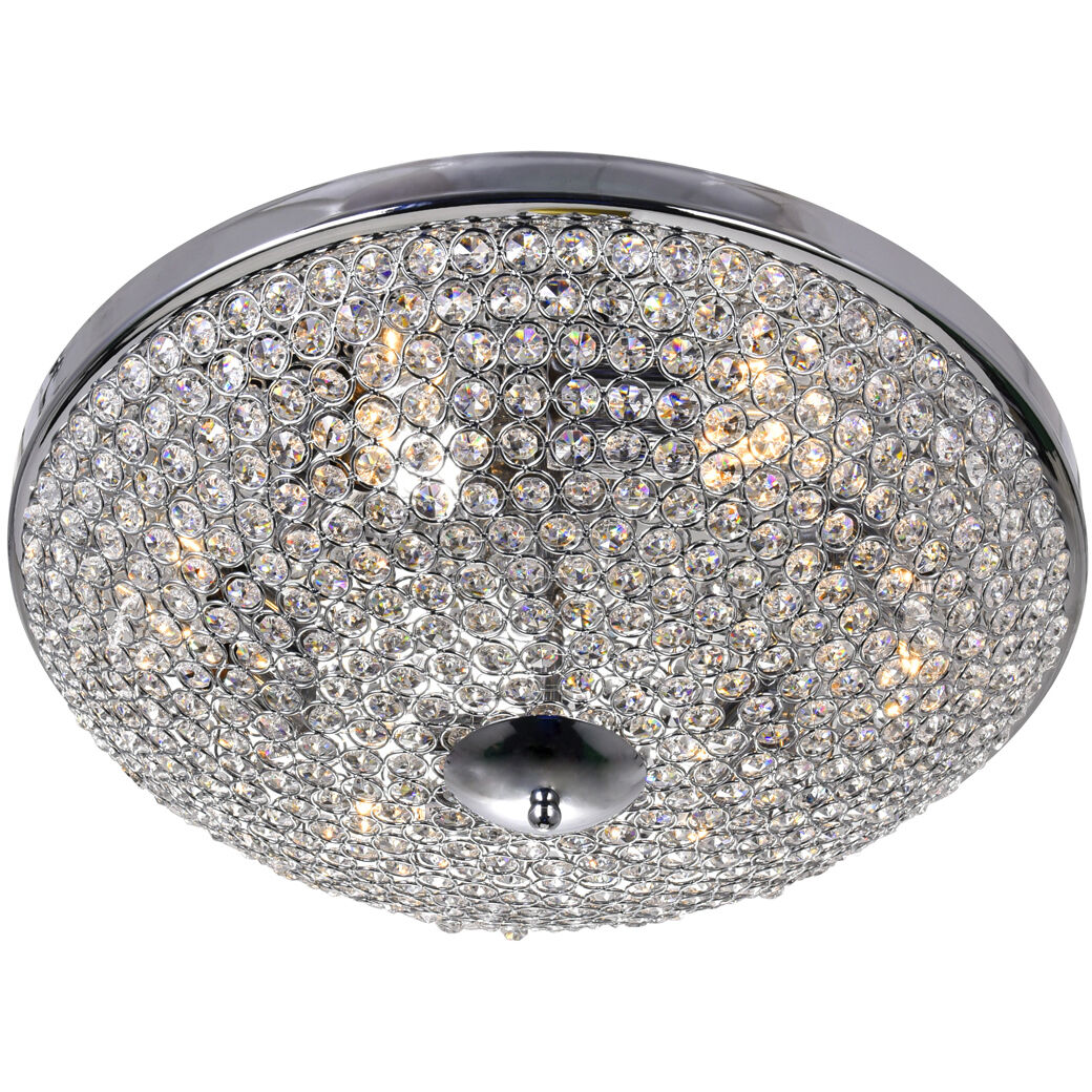 Globe 6 Light 20 inch Chrome Bowl Flush Mount Ceiling Light